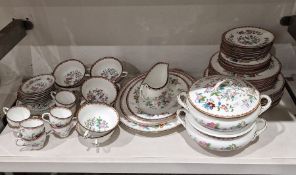 Early-mid 20th Century Coalport Pembroke pattern bone china part dinner-service, printed puce marks,
