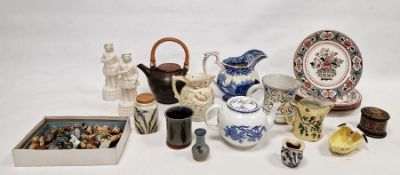 Group of assorted ceramics, including: a Somerton studio pottery stoneware teapot and cover with