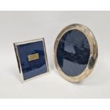 Oval silver picture frame, hallmarked Sheffield 1991, 29.5cm high and a rectangular silver picture