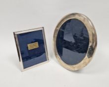 Oval silver picture frame, hallmarked Sheffield 1991, 29.5cm high and a rectangular silver picture