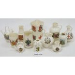 Large collection of crested china, predominately W.H. Goss and related books and price guides,