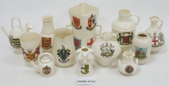 Large collection of crested china, predominately W.H. Goss and related books and price guides,