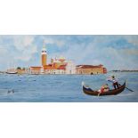 J S Joel(?) Pair gouache and watercolour drawings Venetian scenes, signed and dated 1990, 15cm x