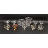 Collection of Stuart and Webb glass and other items, circa 1930-50, including: four cut footed