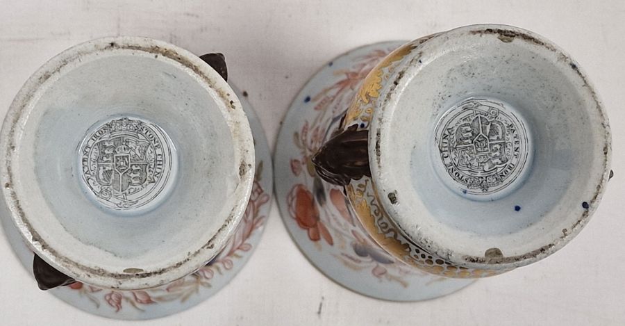 Group of early-mid 19th Century Mason's Patent Ironstone imari pattern vases and a pot-pourri, - Image 3 of 4