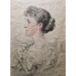 F Graham (late 19th century)  Watercolour on paper Portrait of a lady, signed and dated 1895, 16cm x