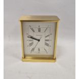 Tiffany & Co brass cased mantel clock engraved 'Presented to John Hollier from your friends at