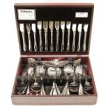 Amefa Cuba pattern canteen of cutlery, twelve person set, in original fitted canteen