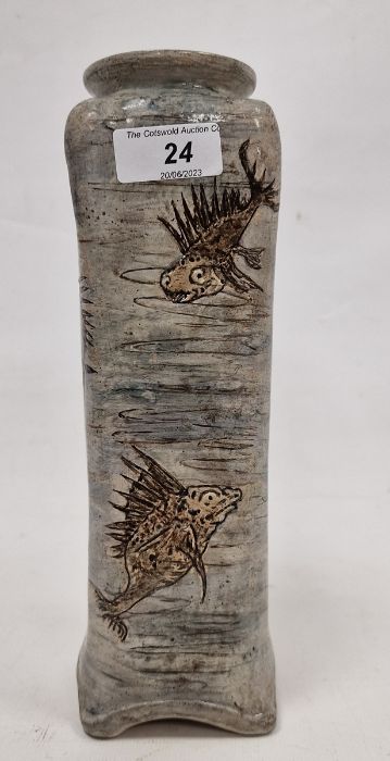 Martin Brothers stoneware aquatic vase of tapering square shouldered form, dated 1905, incised - Image 4 of 56