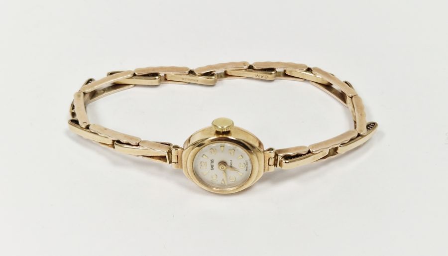 Vintage lady's Smiths 9ct gold wristwatch, the circular dial with alternating Arabic and arrow - Image 2 of 2
