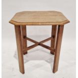 20th century oak occasional table of octagonal form with X-frame stretcher, 59cm high x 53cm wide