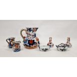 Three 19th century Mason's Ironstone imari pattern Hydra jugs, two Spode pottery miniature