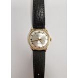 Gent's mid 20th century 9ct gold Waltham Incabloc wristwatch with bar batons and subsidiary calendar