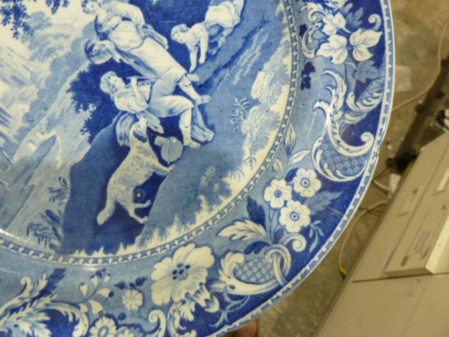 Staffordshire printed blue and white pearlware desk set and cover, circa 1820, together with various - Image 31 of 40