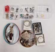 Quantity of costume jewellery, mainly bead necklaces and container of earrings (4 boxes)