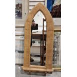 Modern Gothic-style overmantel mirror, 98cm high x 43cm wide