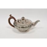 William IV teapot London 1835, maker J Wrangham and Moulson, oblate and repousse and rococo and