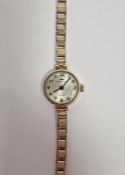Vintage Jacquet-Droz 9ct gold lady's wristwatch, the circular dial having Arabic numerals denoting