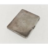 Art Deco engine-turned silver cigarette case, engraved with initials W.J.A., hallmarked