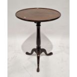 Victorian mahogany tri-pod occasional table, of circular form, 72cm high by 53cm diam
