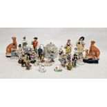Group of English and Continental pottery and porcelain figures, early 19th century and later,