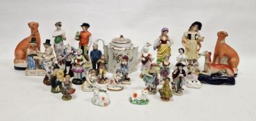 Group of English and Continental pottery and porcelain figures, early 19th century and later,