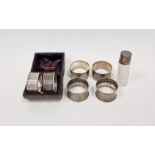 Pair of silver engine turned napkin rings, in original fitted box, hallmarked Birmingham 1948 by