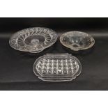 Group of cut glassware including: two Stuart & Sons footed cut-glass bowls/stands in sizes, circa