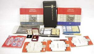 Quantity of GB commemorative stamps, 2 vols, album of first day covers, three old Ordnance Survey