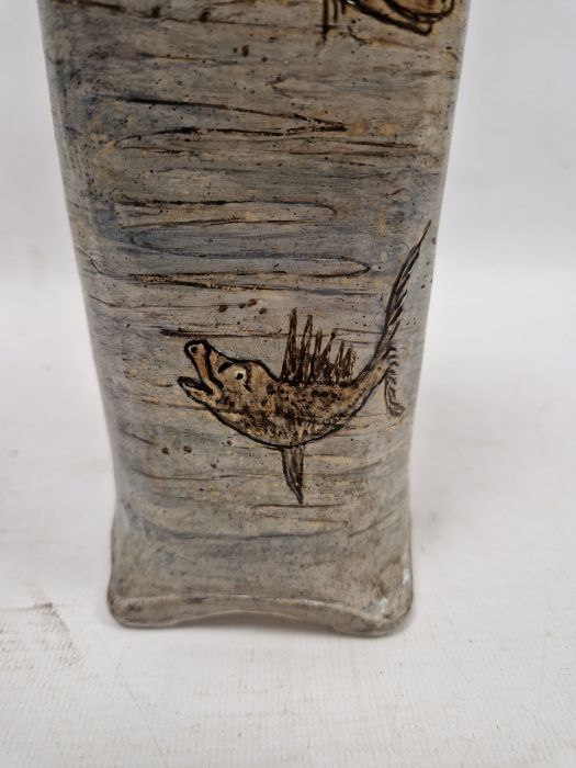 Martin Brothers stoneware aquatic vase of tapering square shouldered form, dated 1905, incised - Image 32 of 56