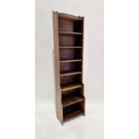 20th century stained oak bookshelf, having eight fitted shelves, measuring approx. 177cm high x 47cm