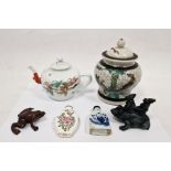 Assorted items of Chinese porcelain and other items, including a teapot and cover painted with