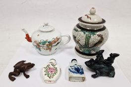 Assorted items of Chinese porcelain and other items, including a teapot and cover painted with