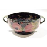 Moorcroft Pomegranate pattern two-handled bowl, impressed marks and green signature to base,