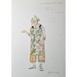 Three theatrical watercolour drawing sketches by Motley (XX), each signed and dated in pencil