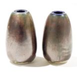 Pair of Martin Brothers lustred vases by Clement Martin, circa 1920, incised RW Martin bros/