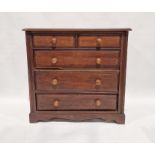 Victorian mahogany chest of drawers, comprising two short over three long drawers, each with