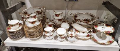 Royal Albert Old Country Roses part dinner and tea-service, printed marks, comprising: two two-