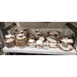 Royal Albert Old Country Roses part dinner and tea-service, printed marks, comprising: two two-