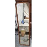 Early 20th century mahogany framed hall mirror, 126cm high x 34cm wide