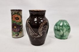 Ashley Holland studio pottery brown glazed oviform vase, a Chelsea pottery vase and an Art Pottery