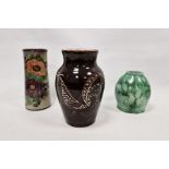 Ashley Holland studio pottery brown glazed oviform vase, a Chelsea pottery vase and an Art Pottery