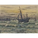19th/20th century school Oil on canvas "Ship of Life, Safe Home in Port", unsigned, framed, titled