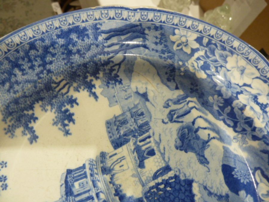 Staffordshire printed blue and white pearlware desk set and cover, circa 1820, together with various - Image 33 of 40
