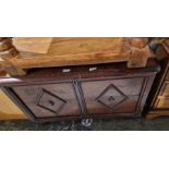 Late 19th century mahogany storage trunk/coffer of rectangular form, the lid opening to reveal a