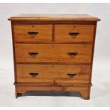Edwardian pine chest of drawers, having two short over two long drawers, measuring approx. 87cm high