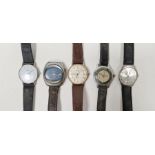 Collection of vintage gentleman's wristwatches to include a Memostar alarm, Ole Mathiesen, Sekonda