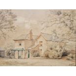 F. Holl (19th century) Watercolour "Temple of Fortune Farm", signed and dated May 1861 lower