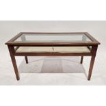 Early 20th century inlaid mahogany bijouterie table, rectangular with cross banded border, on inlaid