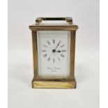 Late 20th century carriage clock in five-glass brass case, retailed by Charles Frodsham, London,